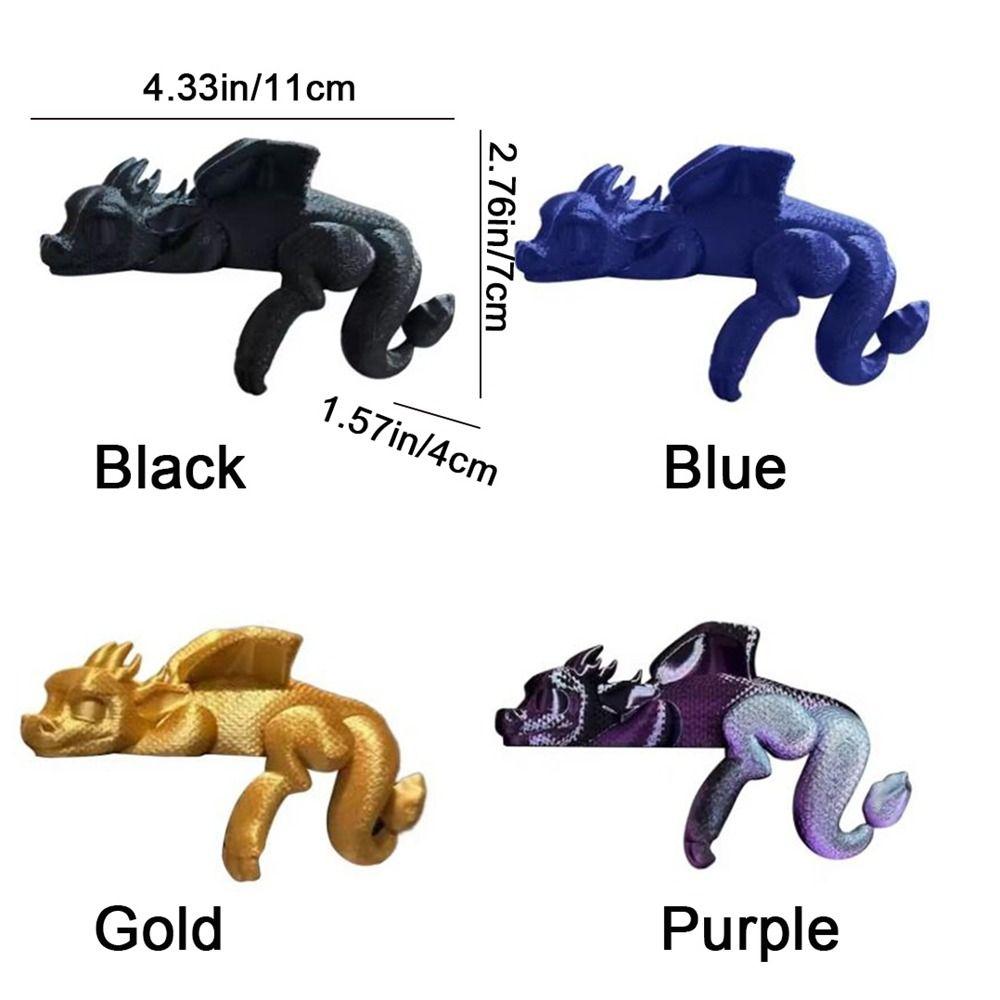 3D Printed Sleeping Dragon Bookshelf Plastic Dragon Figurine Dragon Ornament  Fantasy Enthusiasts