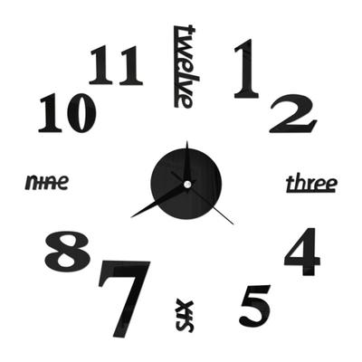 Decorative Clock Waterproof Shatter Resistant Easy To Install Unique Living Room Silent Wall Sticker Decor for Indoor