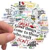 50 Inspirational English Slogans Graffiti Stickers Decorate Suitcases Without Leaving Glue and Waterproof