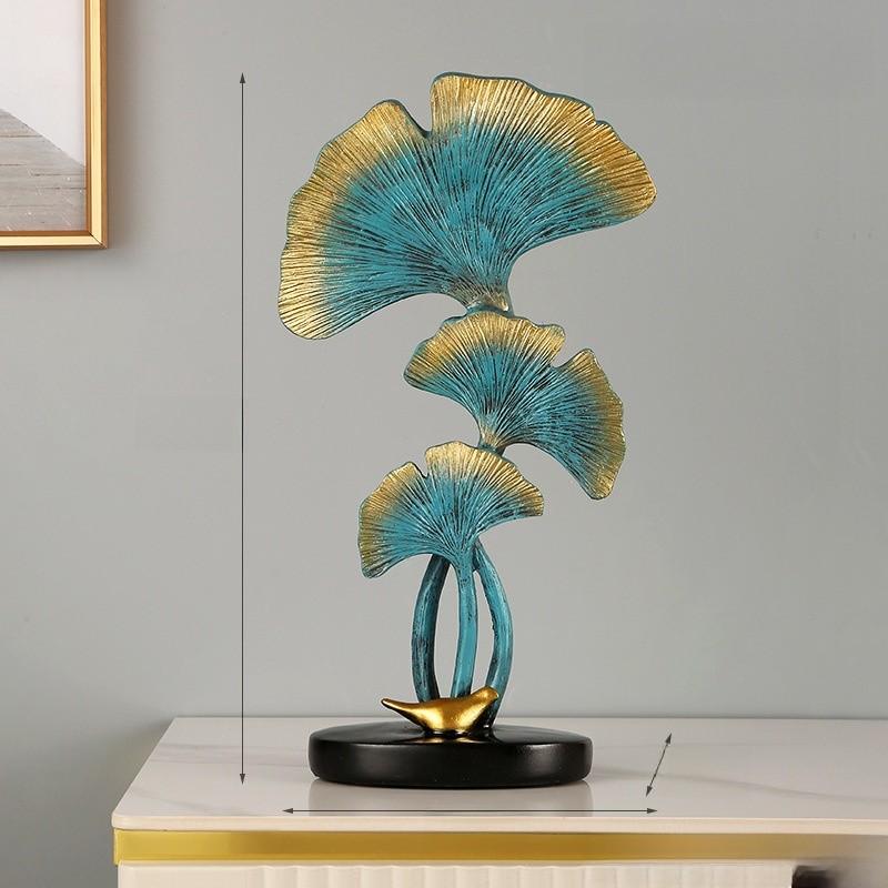 

Элегантное украшение из смолы в виде листа гинкго для украшения стола дома или в офисе, подарок синий