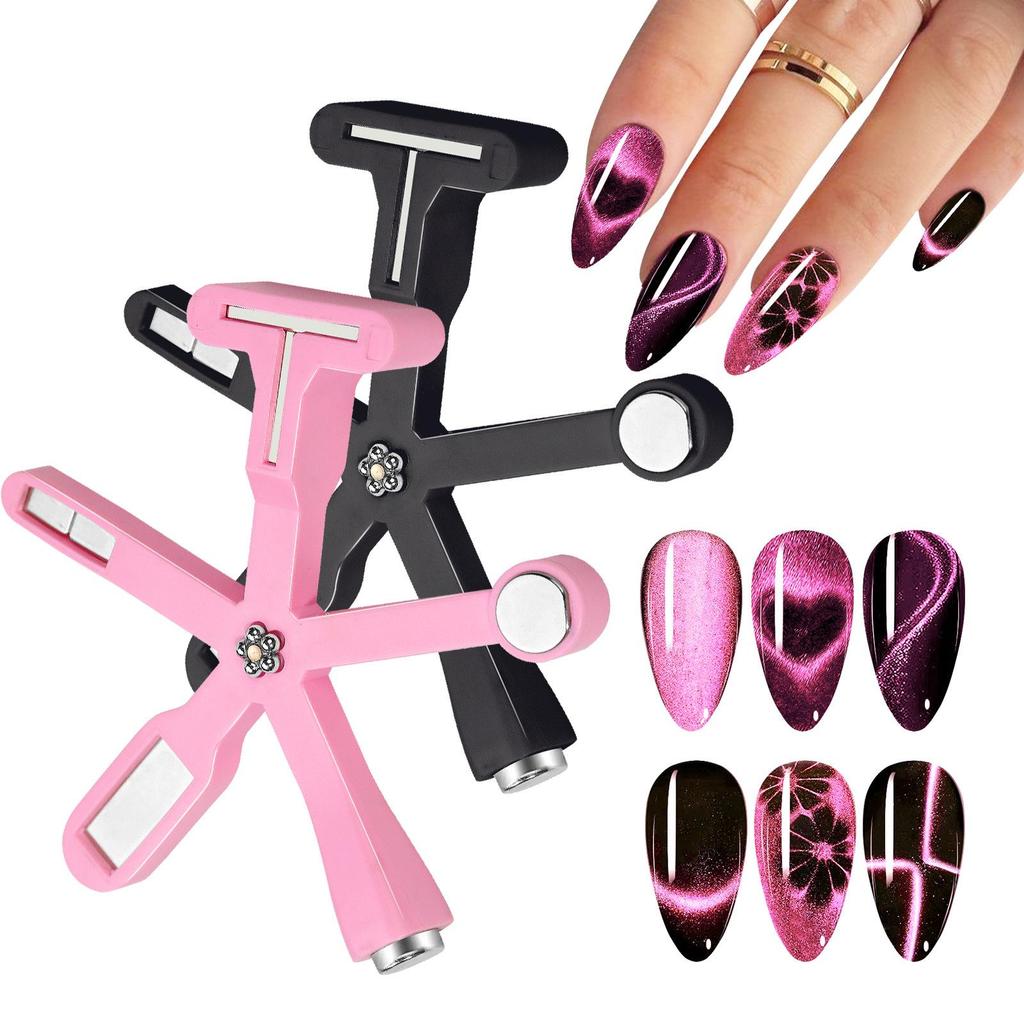 6 IN 1 Magische Magnettafel Streifen KREUZ Form Nail Art Werkzeug UV Cat Eye Nagelgel Lack