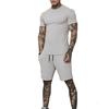 Men's Summer Quick-Dry T-shirt & Shorts Set - Solid Color Activewear for Running and Fitness