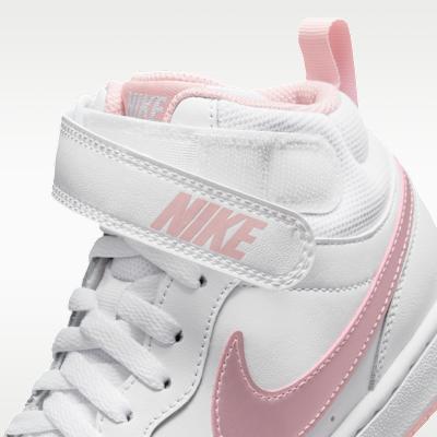 Nike Court Borough Mid 2 White Pink Glaze (GS)