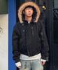 SUPERSUB [Detachable Fur] Washed N2B Short Parka - Washed Black