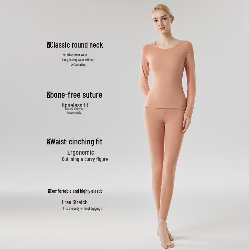 Women's Cashmere Fleece-Lined Heat-Generating Base Layer Leggings Set