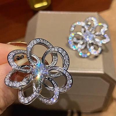 Sterling Lyxiga Estetiska Blomörhängen Dam Gracefulla Accessoarer Strålande Kubisk Zirkonia Smycken Gåvor