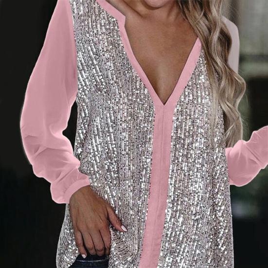 Lady Shirt Plus Size Casual V-Neck Soft Fashion Texture Polyester Pullover Women Blouse