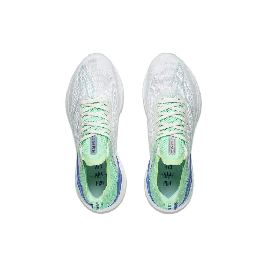 New LiNing YueYing 3.0 Pro Cushioned Slip Resistant Low Top Marathon Running Shoes Unisex White Cyan ARHT017-2