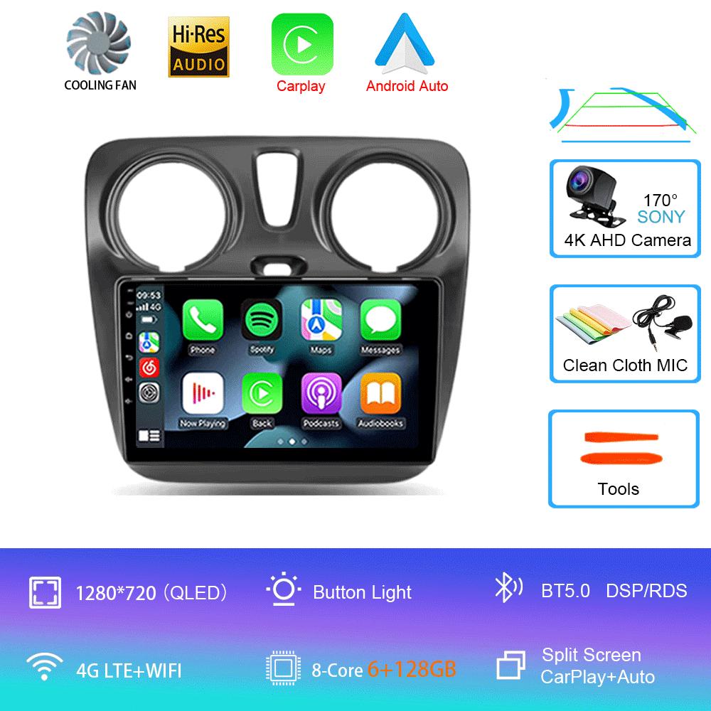 Android 14 Video Playe Carplay Auto WIFI+4G For Renault Lodgy Dacia Dokker 2012-2020  Car Radio Multimedia Navigation GPS Stereo