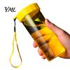 Cute Office Desktop Cup Transparent Water Cup, Portable Plastic Bottle, with Strap Reusable Handle, Clear Heat-resistant Drinkware, for School