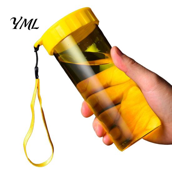 Cute Office Desktop Cup Transparent Water Cup, Portable Plastic Bottle, with Strap Reusable Handle, Clear Heat-resistant Drinkware, for School