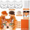 Therian Mask Kit Blank Masks Half Face Hand Drawn Animal Cat Fox Mask DIY Handmade Graffiti Half Face Mask Party Christmas Gifts