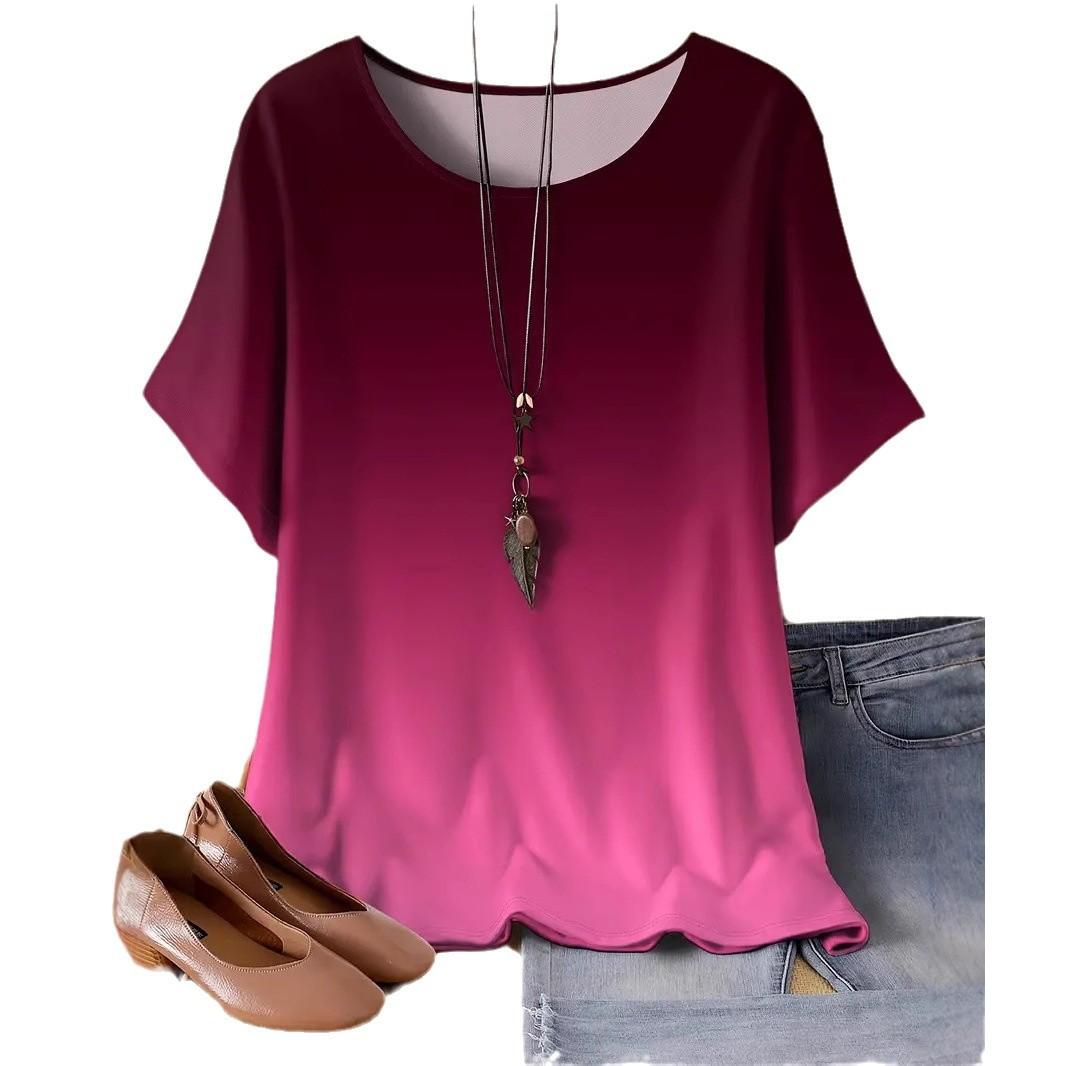 

XL-7XL Большие размеры Женская повседневная спортивная свободная футболка с круглым вырезом и короткими рукавами 7XL