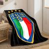 A shield design with "ITALIA," four stars, and a tricolor flag pattern. for all seasons blanket lunch break throw gift