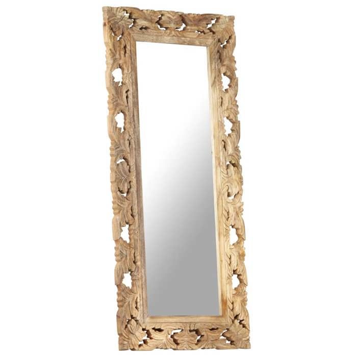 VidaXL Hand-carved Mirror Brown 110x50 Cm Mango Wood