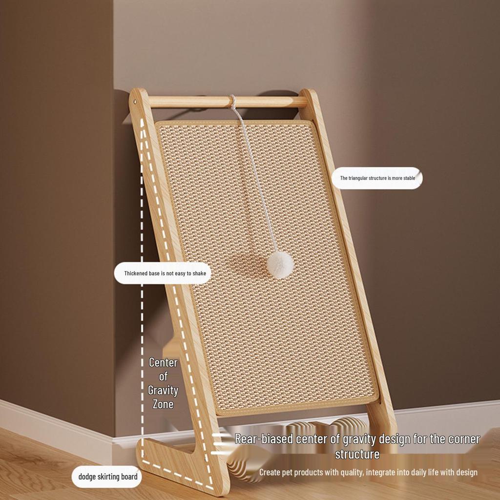 Durable L-Shaped Cat Scratcher with Bed and Scratch-Resistant Corrugated Board