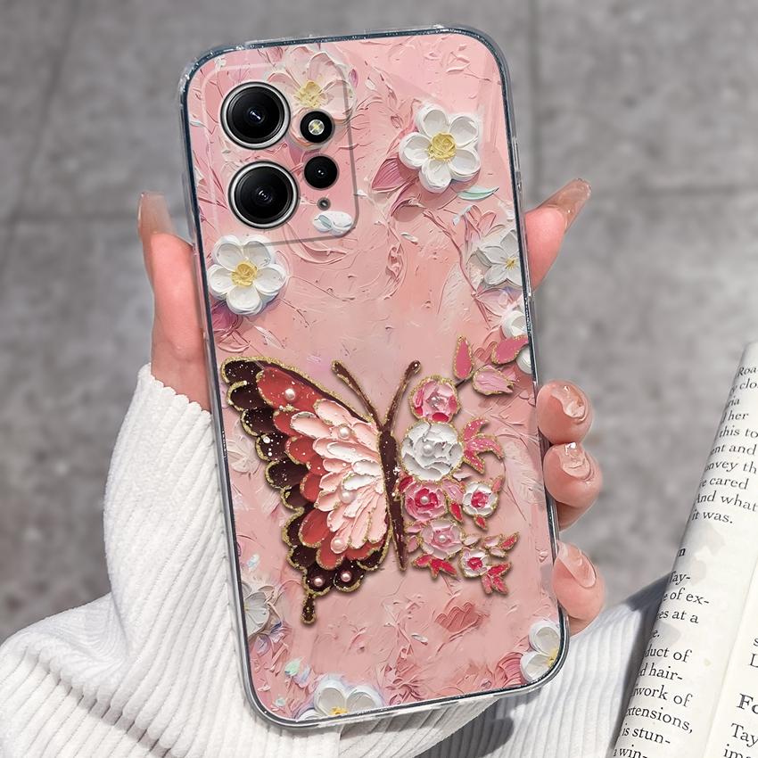 Luxury Transparent TPU Shockproof Phone Case For Redmi Note 12 11 11T Pro Plus 12S 11S 11SE 12Turbo Beautiful Girl Pattern Soft Casing For Redmi Cover