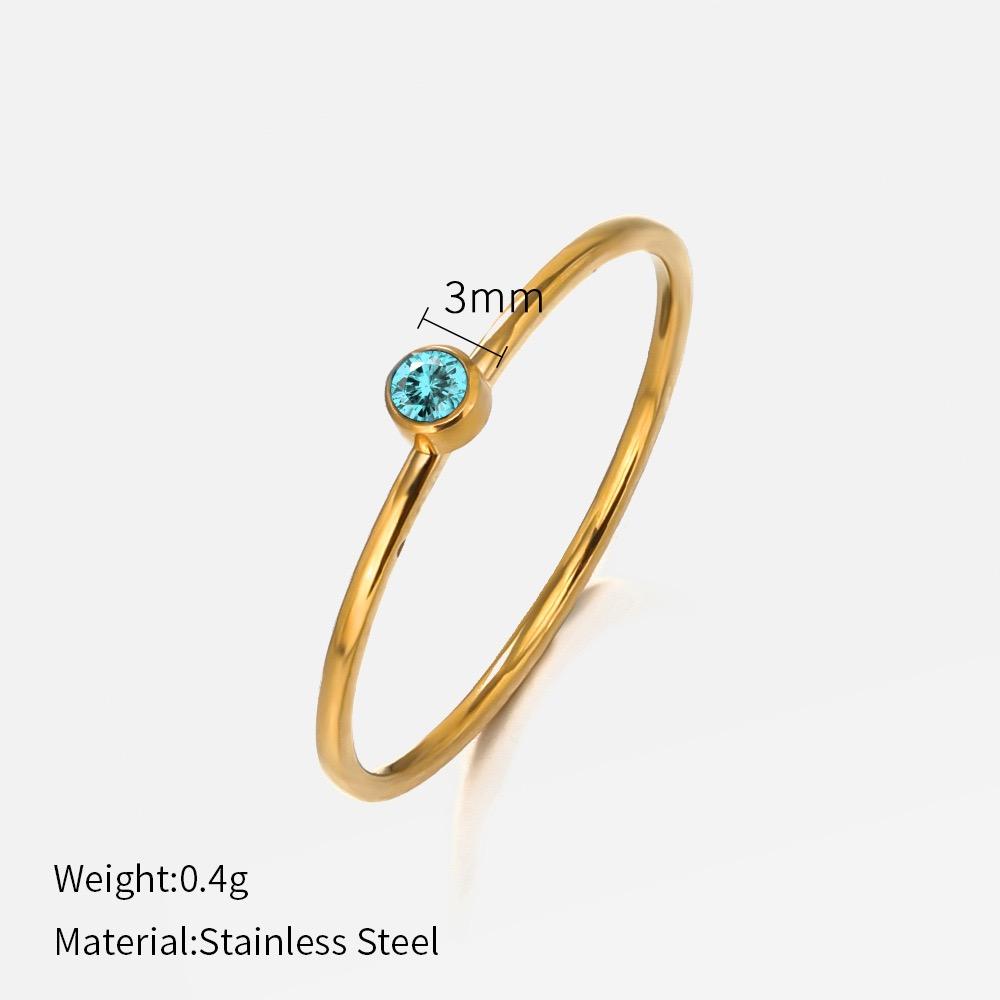 

Stainless Steel Birthstone Ring for Woman Gold Color Simple Style Ring Festival Party Fashion Jewelry Dropshipping 8&Sliver Color