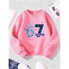 Kids Floral Six Seven 67 Print Sweatshirt Unisex Boys Girls Blue Flower Crewneck Long Sleeve Pullover Black Casual Children Streetwear Sweat Top