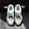 MraMen's Shoes Designer Brand Silver Comfortable Breathable Mesh Double Shoelaces Moral Training Shoes Men's Casual Sports Shoes