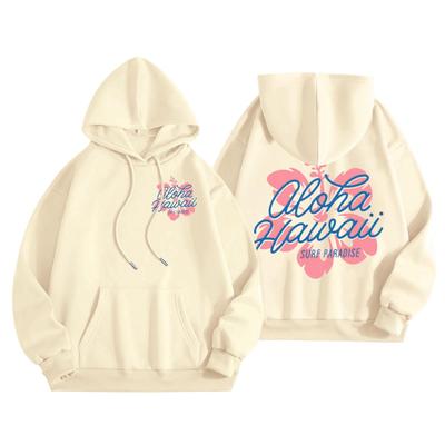 Hawaii Flower Printing Women's Hoodies Long-Sleeve Causual Daily Wear Women Hoodies Oversized Sudadera De Mujer