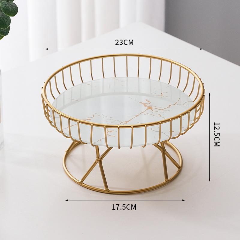 Fruit Dish Metal Wire Fruit Basket With Base Creative Fruit Bowl Home Living Room Coffee Table Candy Snack Tray Fruit Tray
