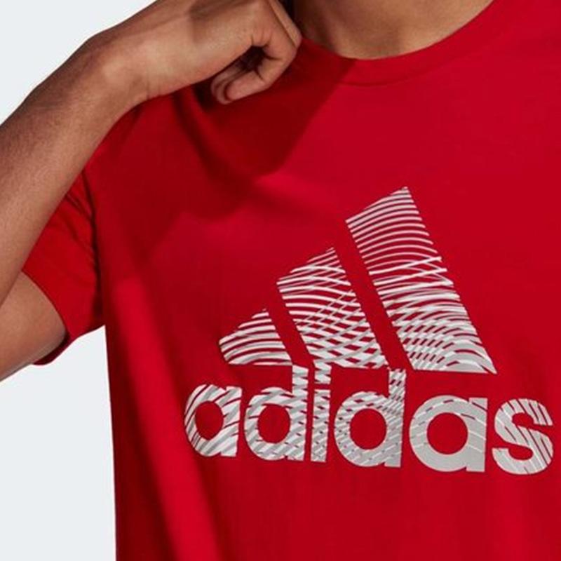 Adidas Alphabet Logo Print Round Neck Short Sleeve T-shirt Men Tops Red GL2401