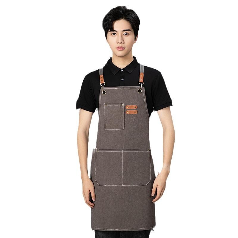 16 Oz Thick Canvas Apron with Logo for Painting and Gardening