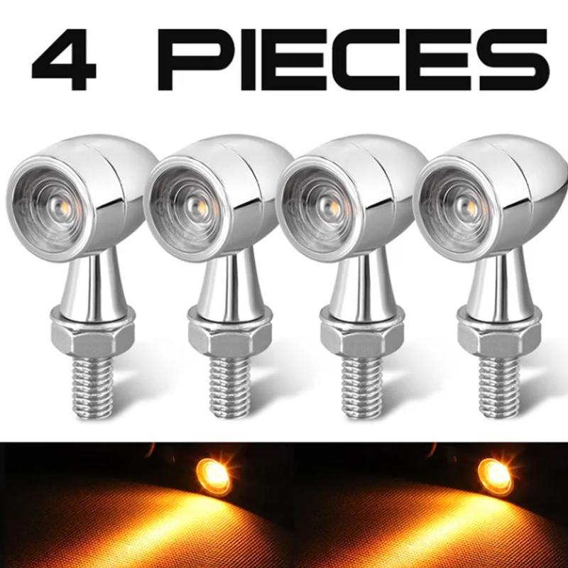 Motorcycle LED Turn Signal Light Bullet Clignotant Moto Flasher Lamp Mini LED Turn Signal Lights 12V 8mm Moto Indicator Blinker
