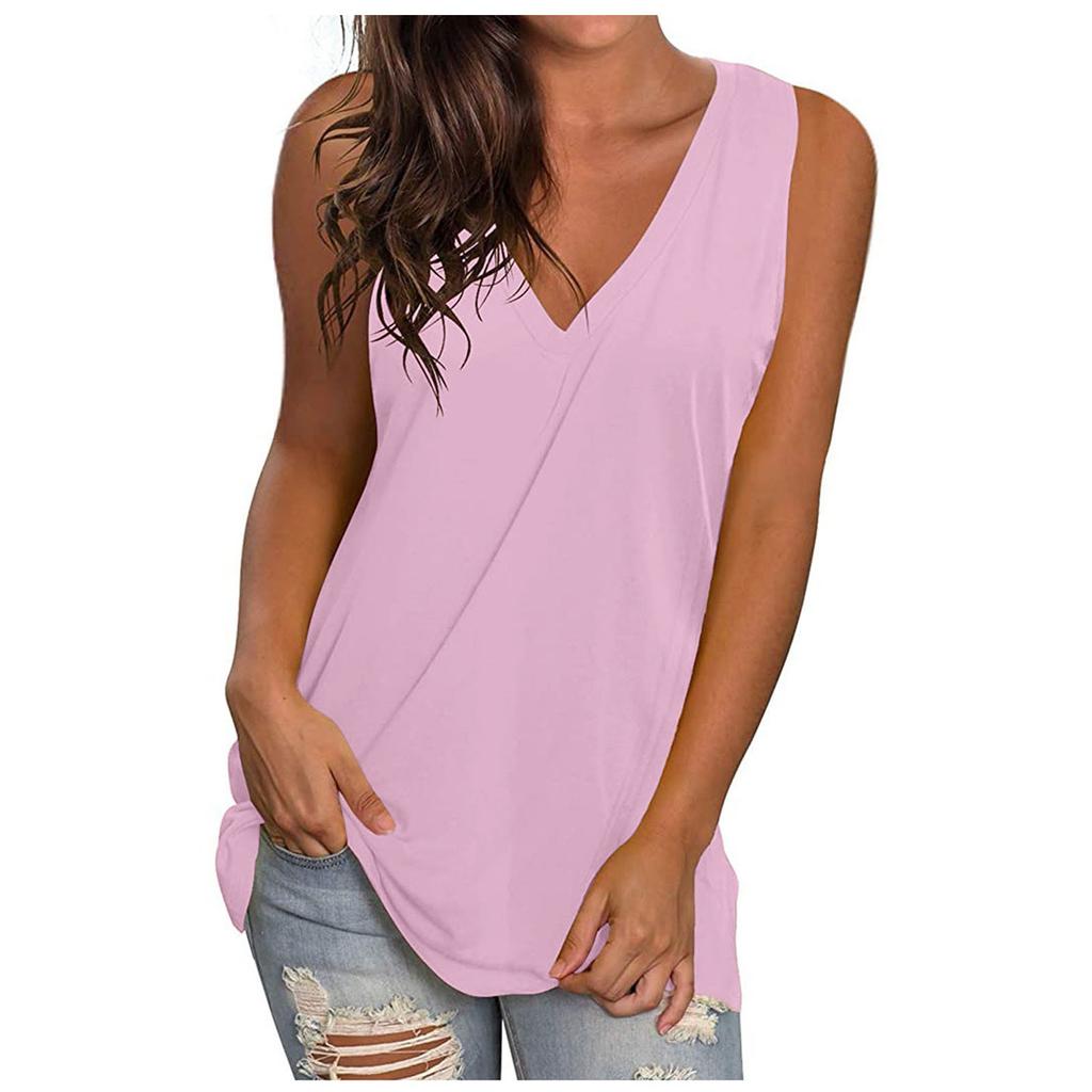 Summer Loose Sleeveless Solid Color Vest Top for Women