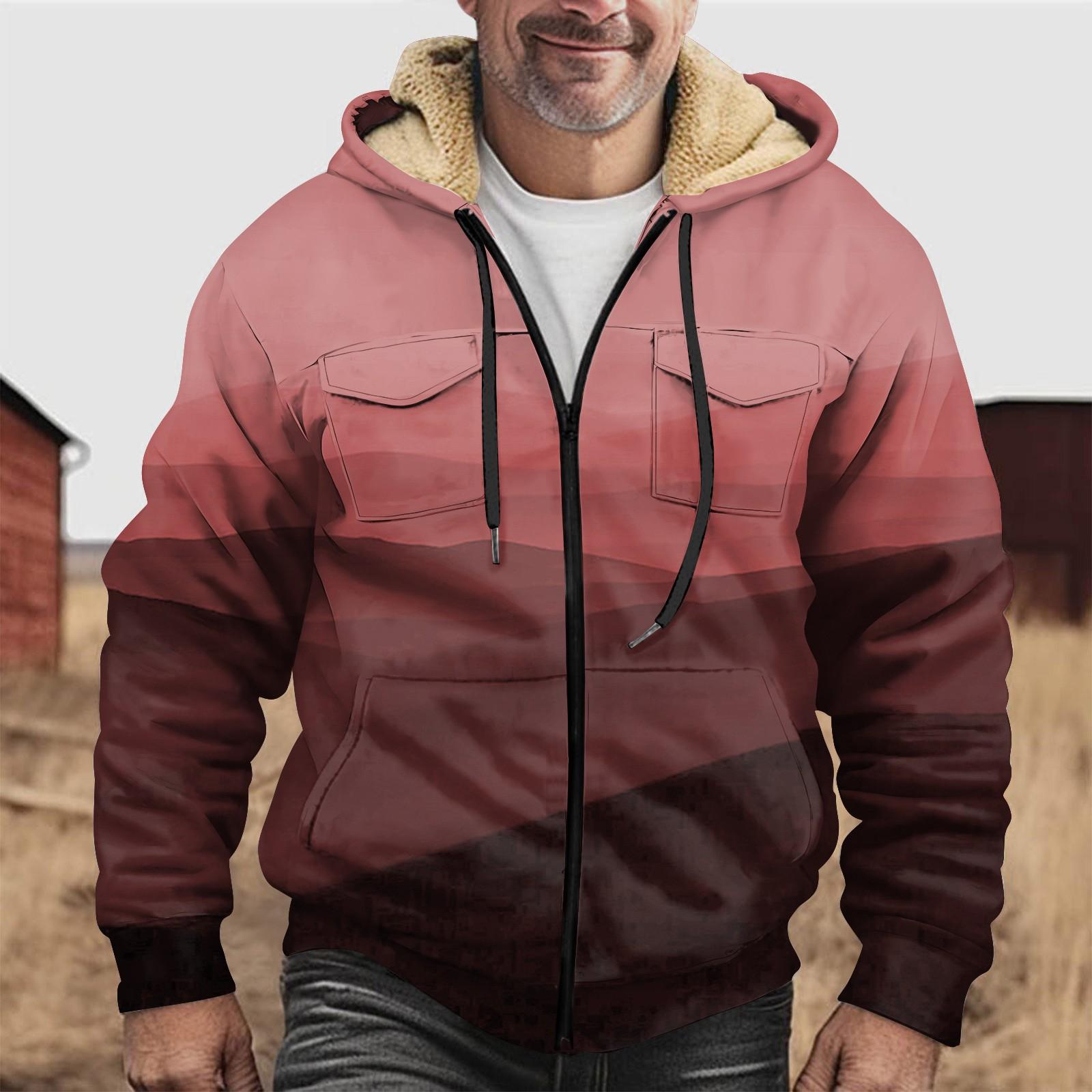 

Мужская утолщенная куртка на пуговицах с двойным карманом и карманной вставкой, хлопковая куртка XL красный