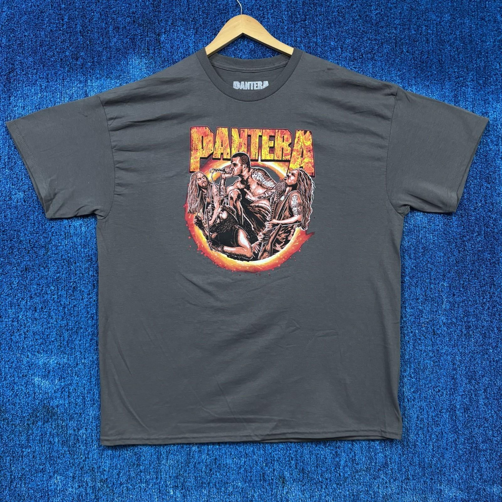 Pantera Flaming Illustrated Members Heavy Metal Band Tee XXL Unisex T-Shirt XXL
