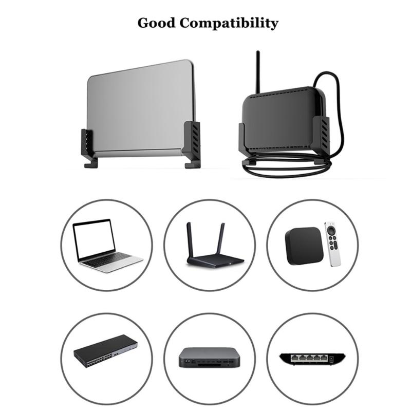 Adjustable Routers Stand Wall Mount for TV Boxes Laptops and More Holds Devices Up to 4cm Thick