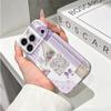 Charming Scrapbook Collage Lavender Floral Teddy Bear Ribbon Film Aesthetic Protective Shockproof Bumper Case Cover For iPhone 14 15 16 Pro Max Plus