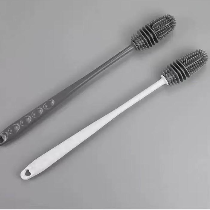 

2PCS Long Handle Silicone Cup Cleaning Brush, 360° No-Dead Angle Bottle Brush for Narrow Glass & Baby Bottles 2 PCS