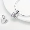 925 Sterling Silver Dangle Charm Beads Family Heart Fit Original  Bracelet DIY For Pendant Necklace Making Mother's Day