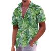 Herren Sommer Neue Lose Print Kurzarm Hemd Strickjacke Strand Hemd