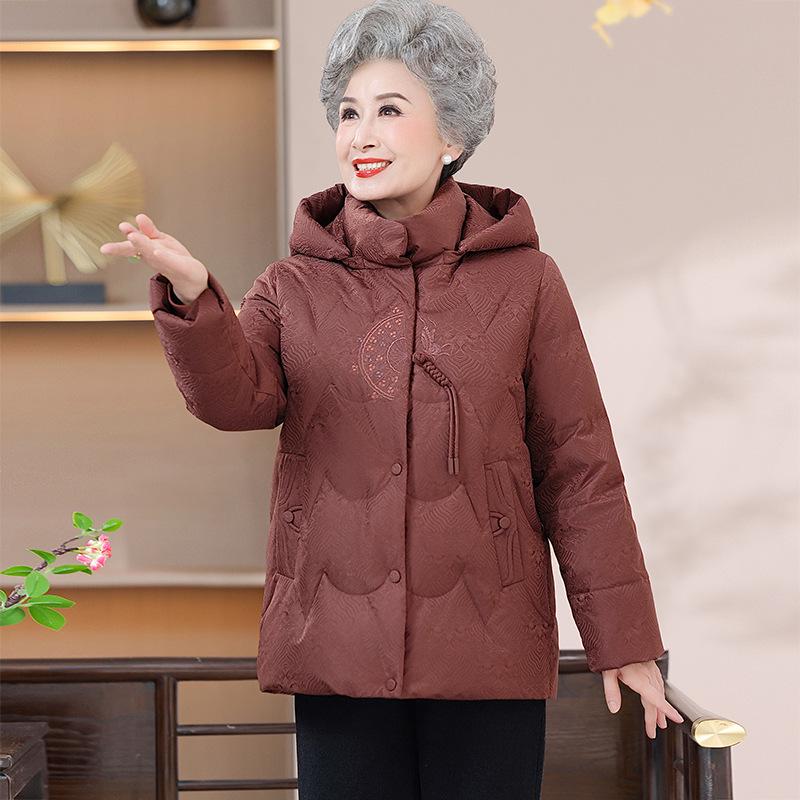 

Modern Chinese-Style Hooded Down Jacket for Women: Winter 2025 Trend for Middle-Aged and Elderly 6XL (Recommended 161-175 Jin)