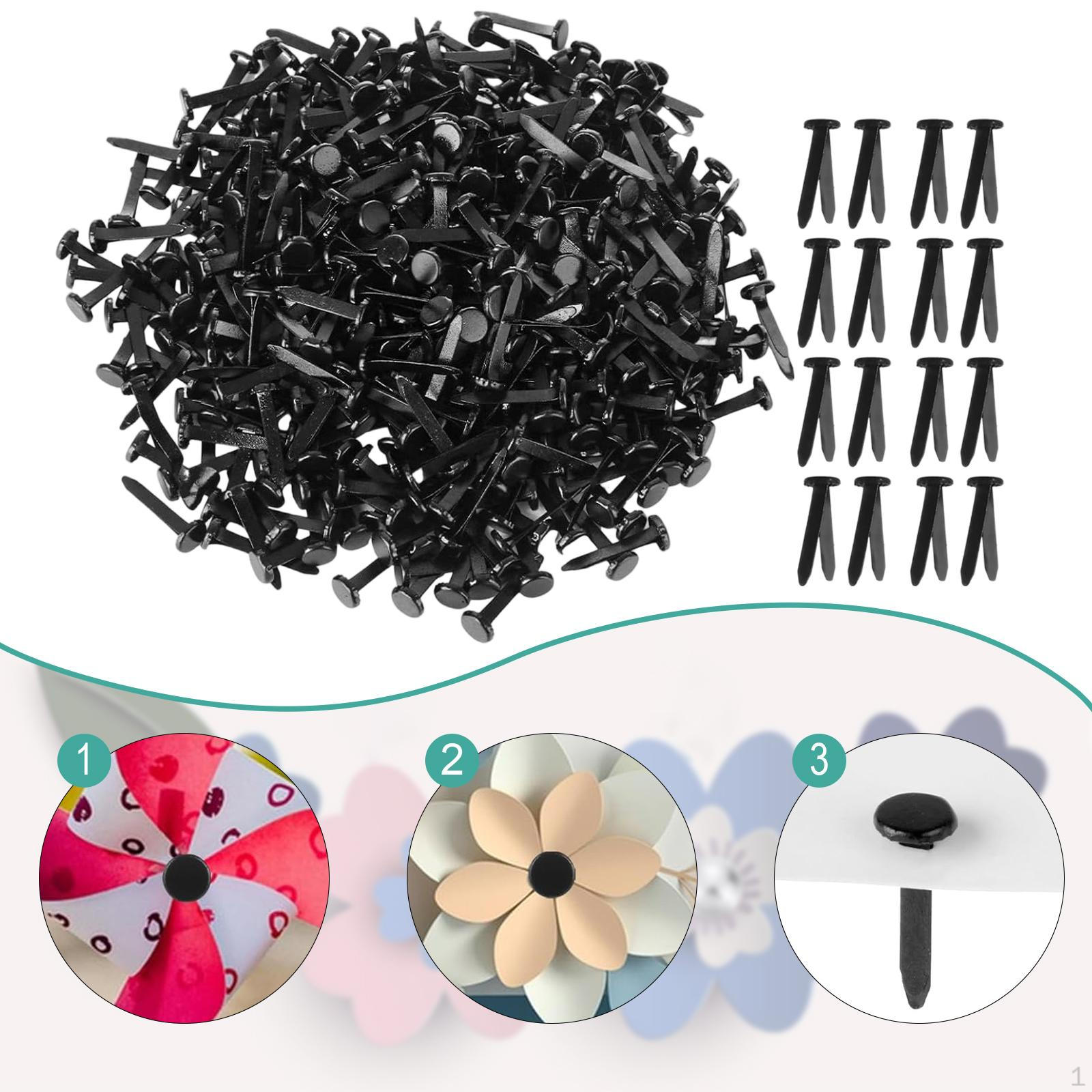 

300 штук бумажных крепежей для скрапбукинга, брадсы, декор, художественные ремесленные аксессуары, кнопки, канцелярские кнопки для Black