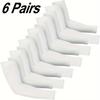 6 Pairs Men Cooling Compression Arm Sleeves UV Protection Breathable Ice Silk Covers For Driving Cycling Running