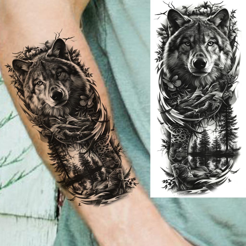 1 Sheet Phoenix Watercolor Temporary Tattoos For Women Girls Fake Covers Up Water Transfer Tattoo Sticker Adults Arm Waist Thigh