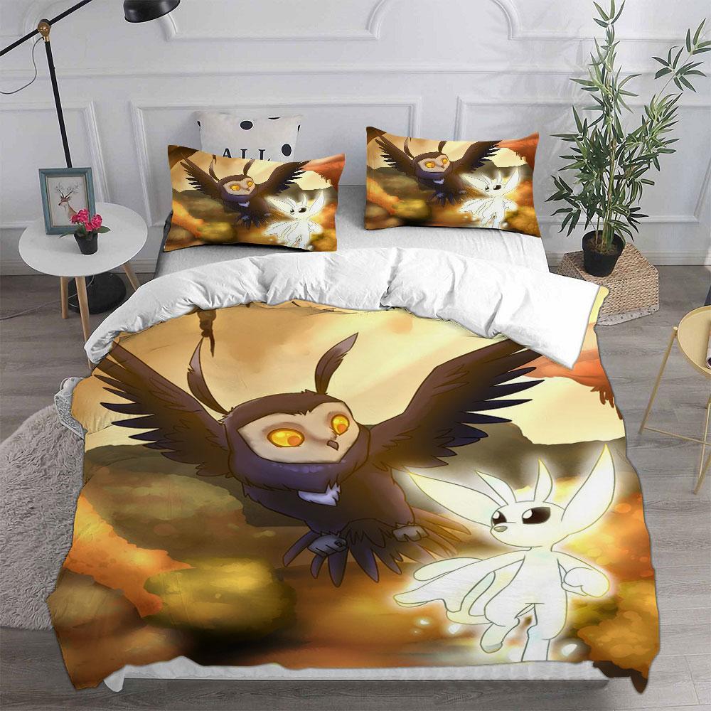 3D Game Ori and the Blind Forest Bedding Sets Comforter Quilt Bed Cover Duvet Cover Pillow Case 2-3 Pieces Sets Kids Adult Size