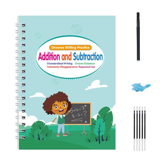 Writing Practice Book for Kids Reusable Preschool Workbooks English Grooved Copybook Early Learning Handwriting Kit for Ages 3-8