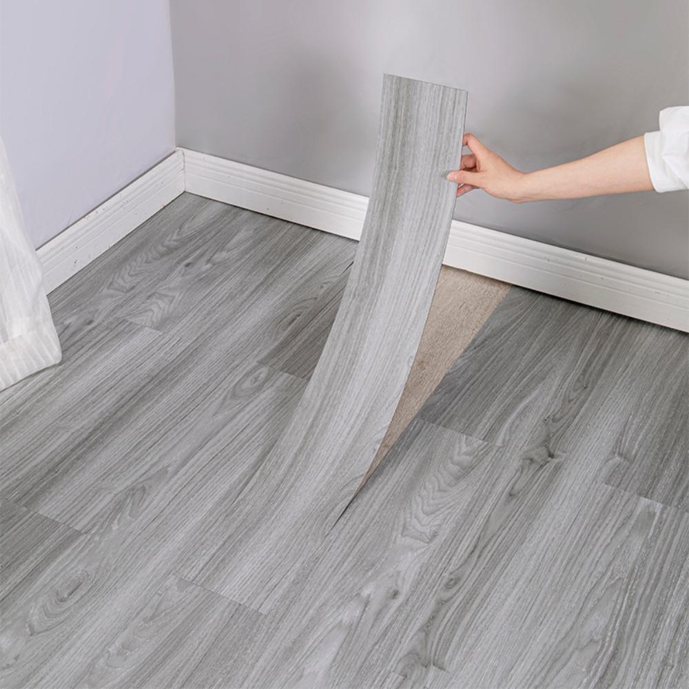 16pcs/set Wood Grain Floor Sticker Self-adhesive Imitation Wall Tiles Bedroom Decoration