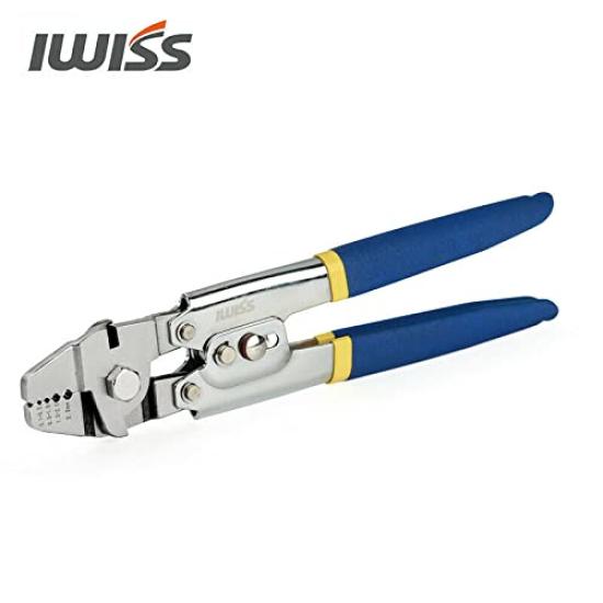 IWISS Stainless Steel Wire Clamp Wire Rope Aluminum Sleeve Crimping WX-255 Cutter, Cutter, Machine, 0.1mm-2.2mm