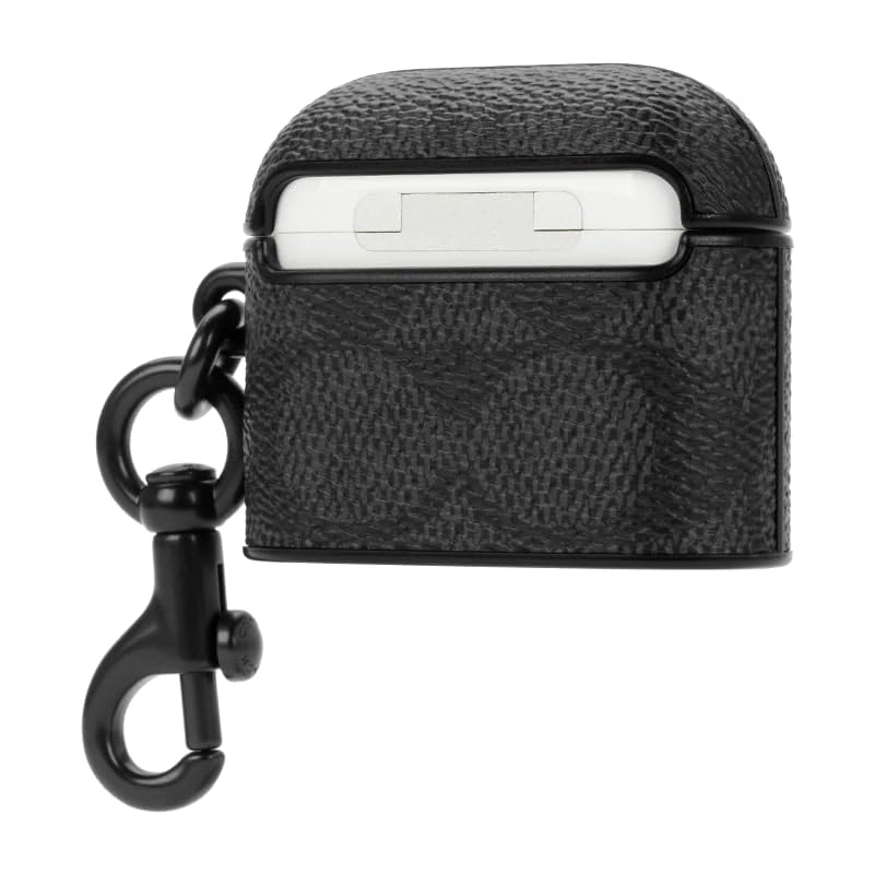 AirPods Leather Authentic Coach C [Coach] (3rd Generation) Case, (Signature Charcoal)