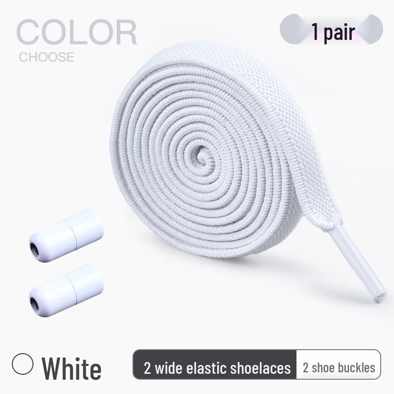 

8 мм еластичні шнурки без зав язок для дитячого спортивного взуття з капсульною пряжкою 100cm білий
