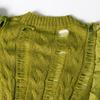 Women's Retro Court Knitwear Top - Autumn 2026, Patchwork Round Neck, Hollow Out, Long Sleeve, Waist-Cinched Sweater