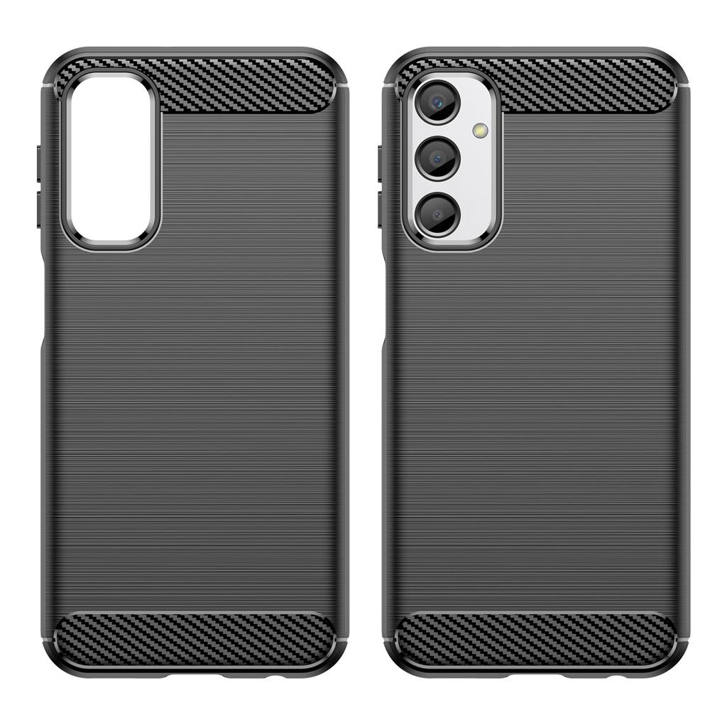 For Samsung Galaxy A24 4G (162.1 x 77.6 x 8.3mm) Anti-scratch Phone Case Carbon Fiber Texture Brushed Surface Protective Back Cover