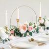 Gold Metallic Garland Centerpiece with Wooden Stand - Elegant DIY Circle Decoration for Wedding, No Power Required, Birthday Decorations